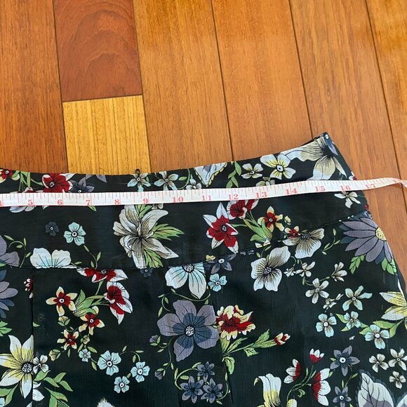 Black Floral Chiffon Midi / Mini skirt - Picture 2 of 5